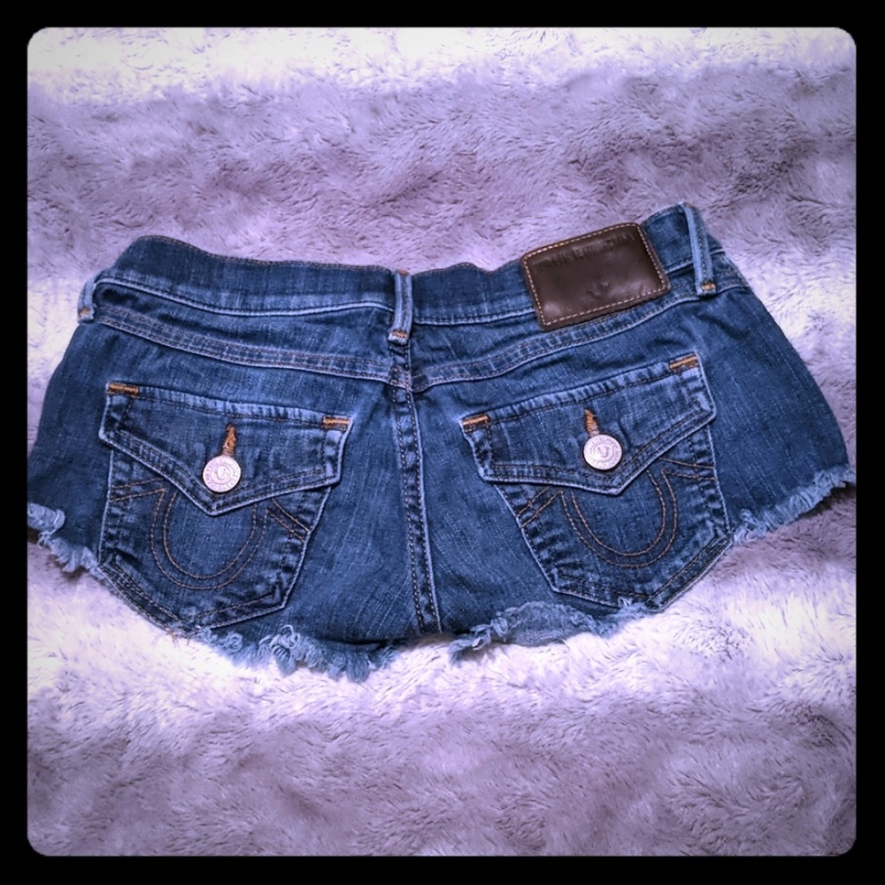 True religion denim shorts